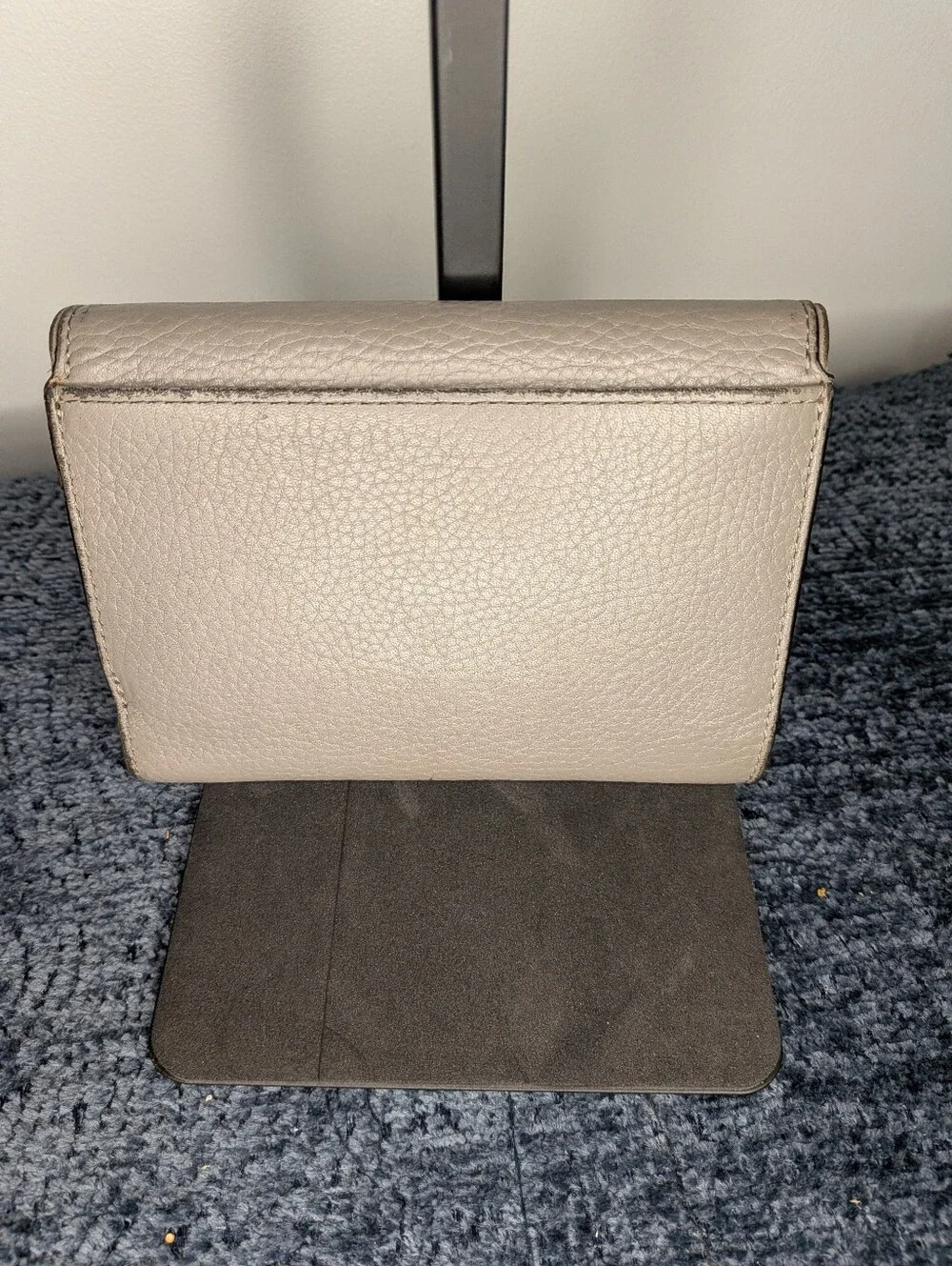 Kate Spade New York Grey Pebble Leather Trifold Wallet